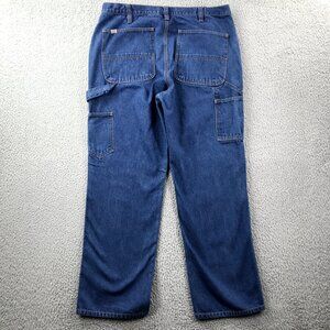 BIG MAC Mens 38x30 (tag 38x32) Straight Leg Carpenter Medium Wash Denim Jeans